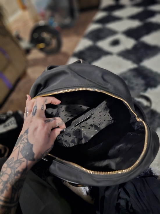 kate spade black backpack with gold hardware main image 4